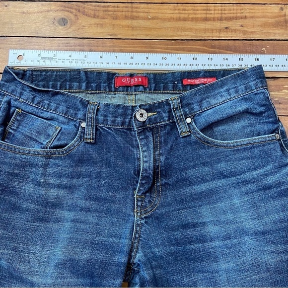 GUESS men jeans Halsted fit size 32 medium rise tapered slim denim 100% cotton - Picture 7 of 12